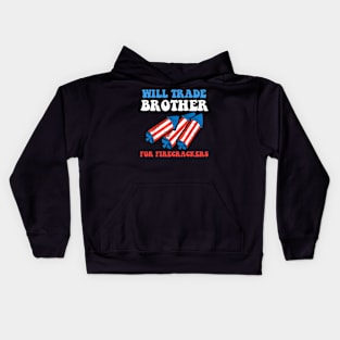 Funny girls 4th Of July Kids Trade Sister For Firecrackers Kids Hoodie